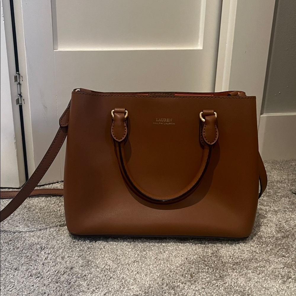 Ralph Lauren Tan Leather Shoulder Bag
